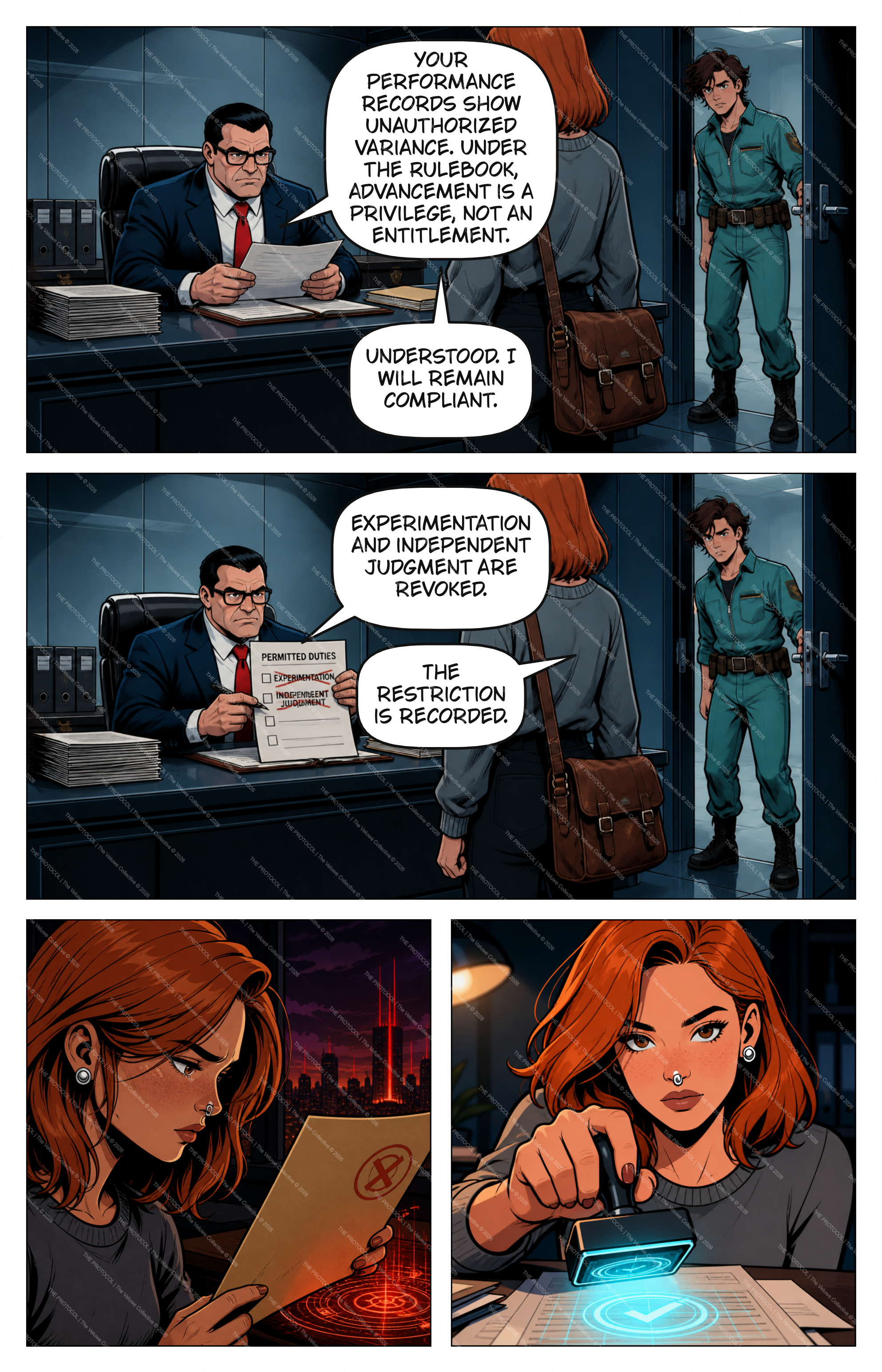 Comic page 10 — advancement denied, empathy disqualifies