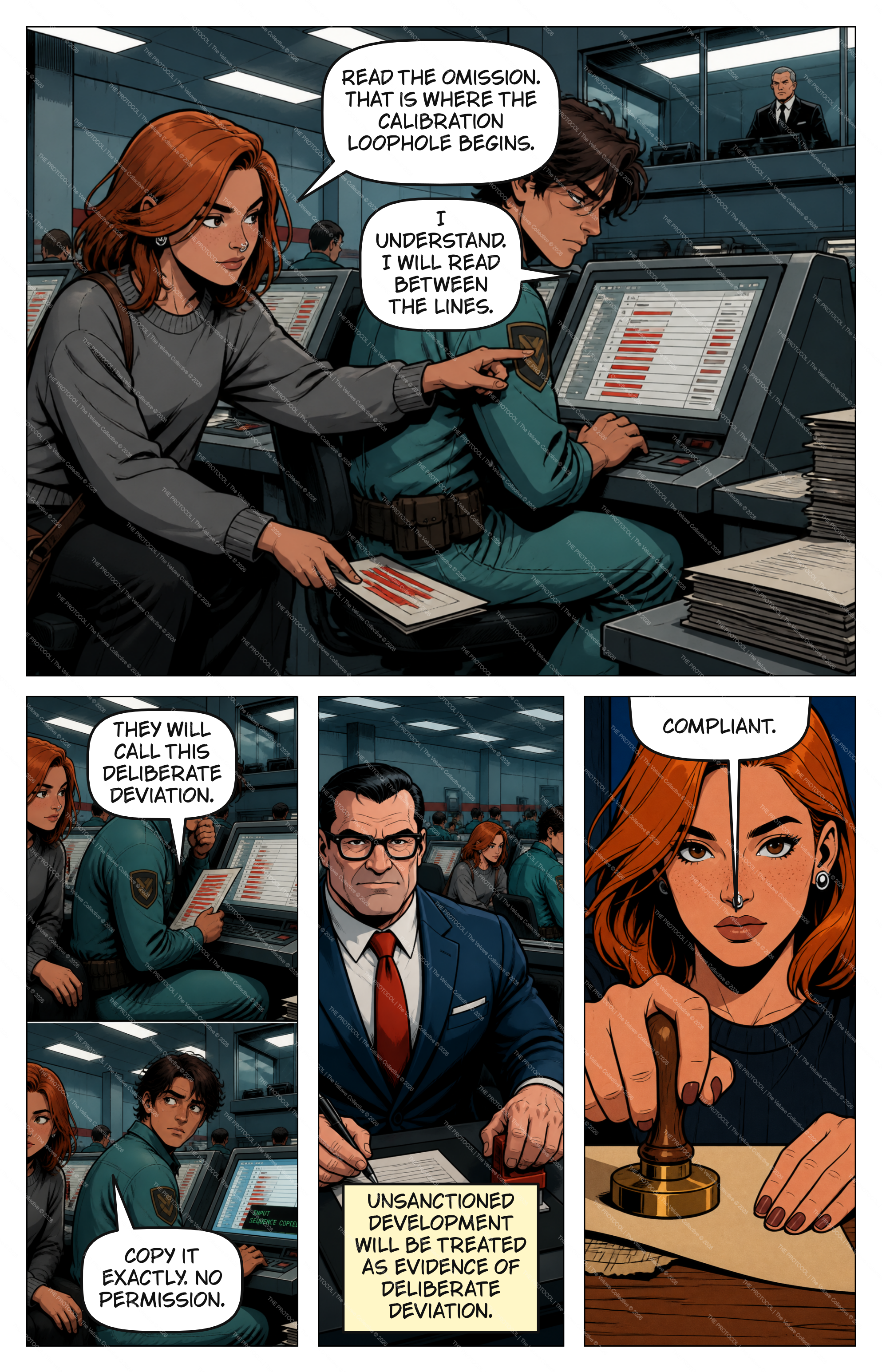 Comic page 9 — read the omission, compliant stamp